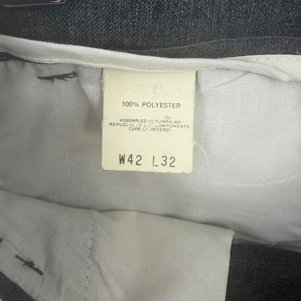 Levis Action Slacks Mens 42x32 Charcoal Gray Vintage Dress Pants Work 80s Office